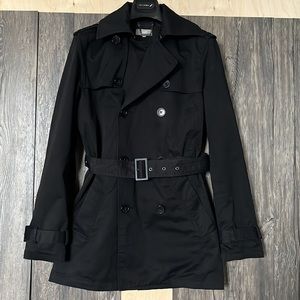 WE FASHION Amsterdam Black Belted Peacoat